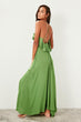 Green Hanging Flywheel Detail Dress