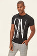 Black Men Slim Fit Printed T-shirts TMNSS19BO0035
