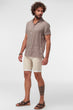 Beige Men's Shorts - Leg Printed Smart-Casual