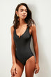 Black Colar detailed Swimwear