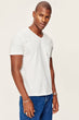 White Presser T-Shirt - Slim Fit Short Sleeve V Neck Pocket Detail