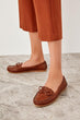 Tan Women Loafer Shoes