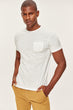 Presser White Men Cotton T-Shirt - Short Sleeve Neck Pocket Detail