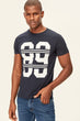 Men Navy Men's Slim Fit Printed T-shirts