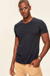 Navy Blue Men's T-Shirt - V Neck Cotton