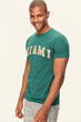 Men's Emerald Green Men Slim Fit Printed T-shirts