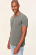 Anthracite Men's T-Shirt Presser - Slim Fit Short Sleeve V Neck Pocket Detail TMNSS19BO0003