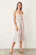 Beige Striped Knitted Summer Dress