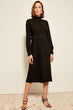 Black Belt Detailed Collar Dress