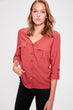 Color Rose Pocket Detail Shirt