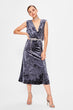Anthracite Double Breasted Velvet Dress