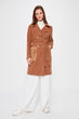 Arched Plush Detail Stamp Coat