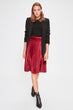 Burgundy Velvet Pilise Knitted Skirt