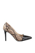 Beige Snake Pattern Women 'S High-Heeled Shoes