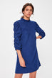 Indigo Velvet Detail Dress
