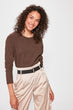 Brown Selanik Knitted Blouse