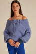 Frill Neck Knitted Jumper With Tie Detail Woman Lilac