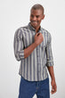 Male Slim Fit Lumberjack Striped Shirt New