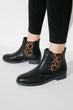 Black Leopard Rubber Detailed Woman Boots TAKAW20BO0070