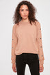 Camel Studs Detailed Basic Knitted Sweatshirt