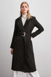 Long Metal Buckle Arched Stamp Coat