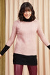 Women With Color Block Soft Textured Sweater Tunic