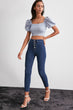 Front Button High Waist Jegging Jeans