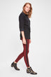 Burgundy Stripe Knitted Leggings