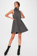 Anthracite Upright Collar Knitted Dress