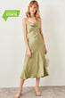 Green Funnel Collar Dress