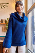 Women Funnel Collar Soft Textured Temporary Shed Knitwear Sweater