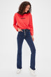 Front Button High Waist Flare Jeans