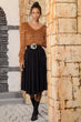 Women Black Piliseli Skirt