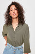 Khaki Asymmetrical Shirt