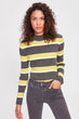 Gray Striped Knitwear Sweater