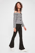 Black Flare Bell-Bottomed Knitted Legings Pants