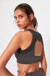 Anthracite Back and Jacquard Detailed Seamless Sport Bra