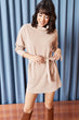 Women Turtleneck Belted Tunic Dress