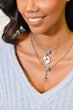 Women SIlver Beads And Stone Necklace