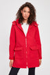 Red Hooded Zipper Scuba FABRIC coat