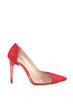 Red Transparent Detailed Suede Women 'S Heels Shoes