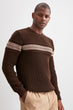 Men Long Sleeve Cycling Neck Ribbed Sweater