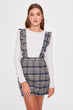 Gray Plaid Gilet Dress