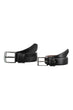 Black Textured 'li Faux Leather Belt