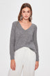 Gray V-Neck Basic Sweater Sweater