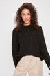 Black Pattern Knitwear Sweater