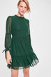 Green Shirred Dress