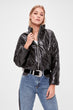 Black Zipper It Should Cover Upright Collar Inflatable Crop coats