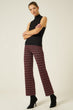 Geo Pattern Knitted Trouser Woman Burgundy