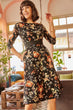 Women Floral Pockets Cloche Dress